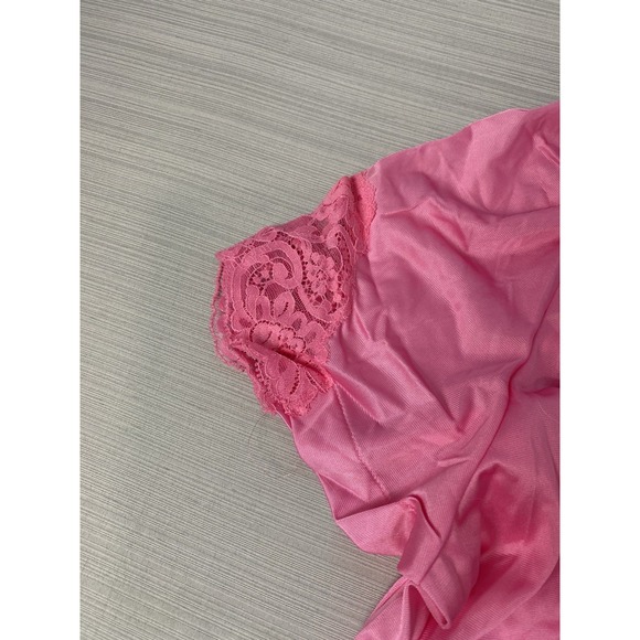 Vintage Lorraine Nightgown Womens 2X Pink‎ Button Front Lace Sleeves - Picture 4 of 8